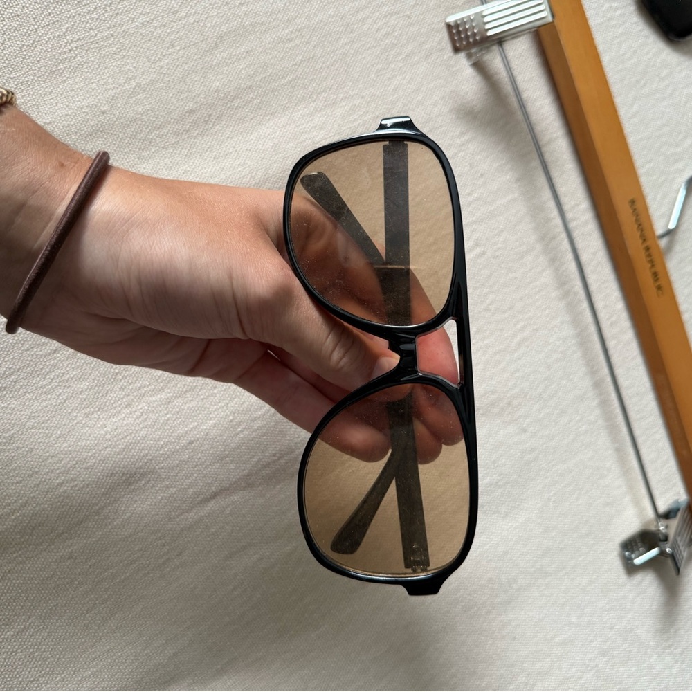 Stylish Black Sunglasses with slight yellow tint lens